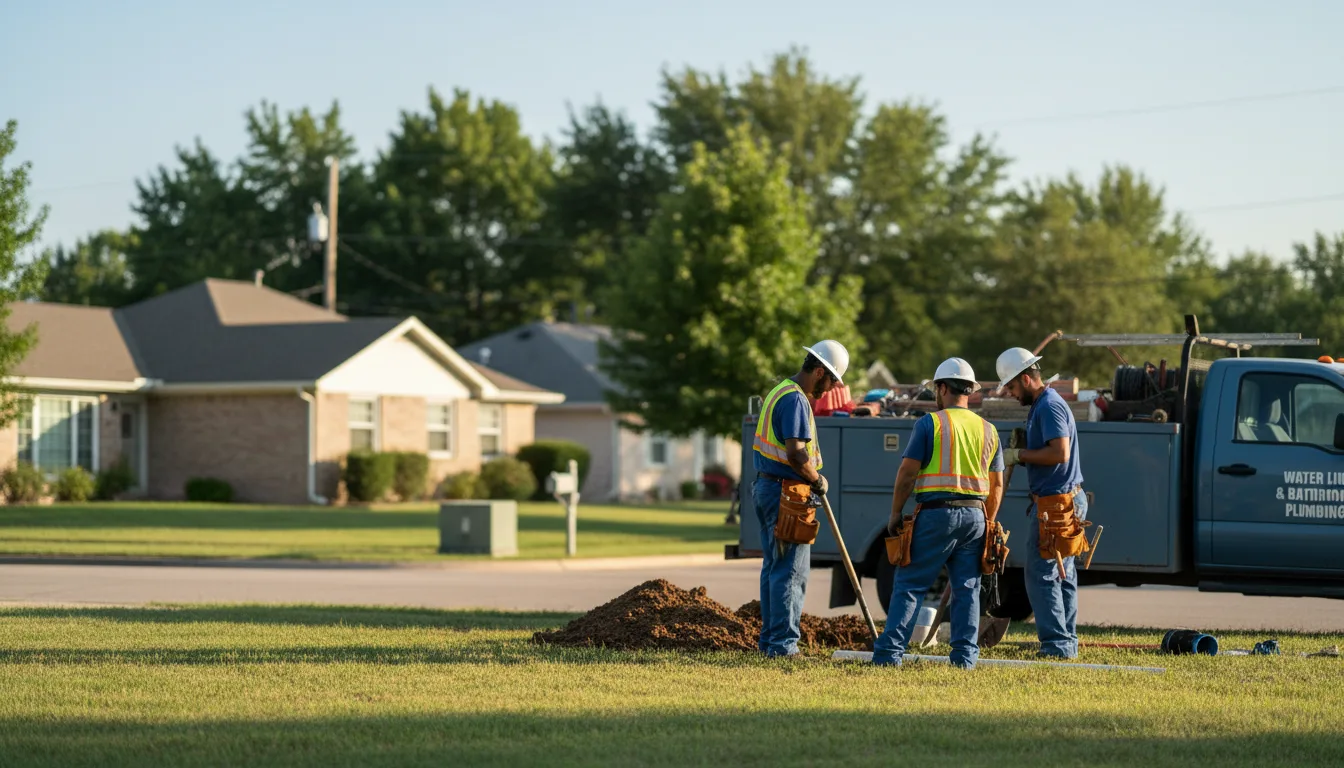 Residential water line and bathroom plumbing service in New London, OH